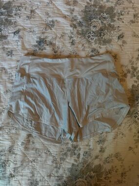 White Lululemon athletic shorts